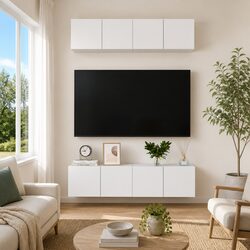 4-Piece Wall-Mounted TV Cabinet Set - Dimensions 60x30x30cm