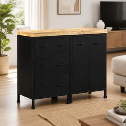 3-Drawer, 2-Door Sideboard in Rough Mango Wood