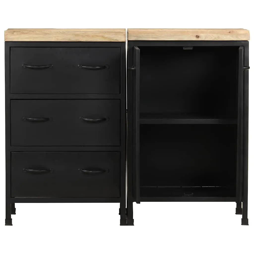3-Drawer, 2-Door Sideboard in Rough Mango Wood