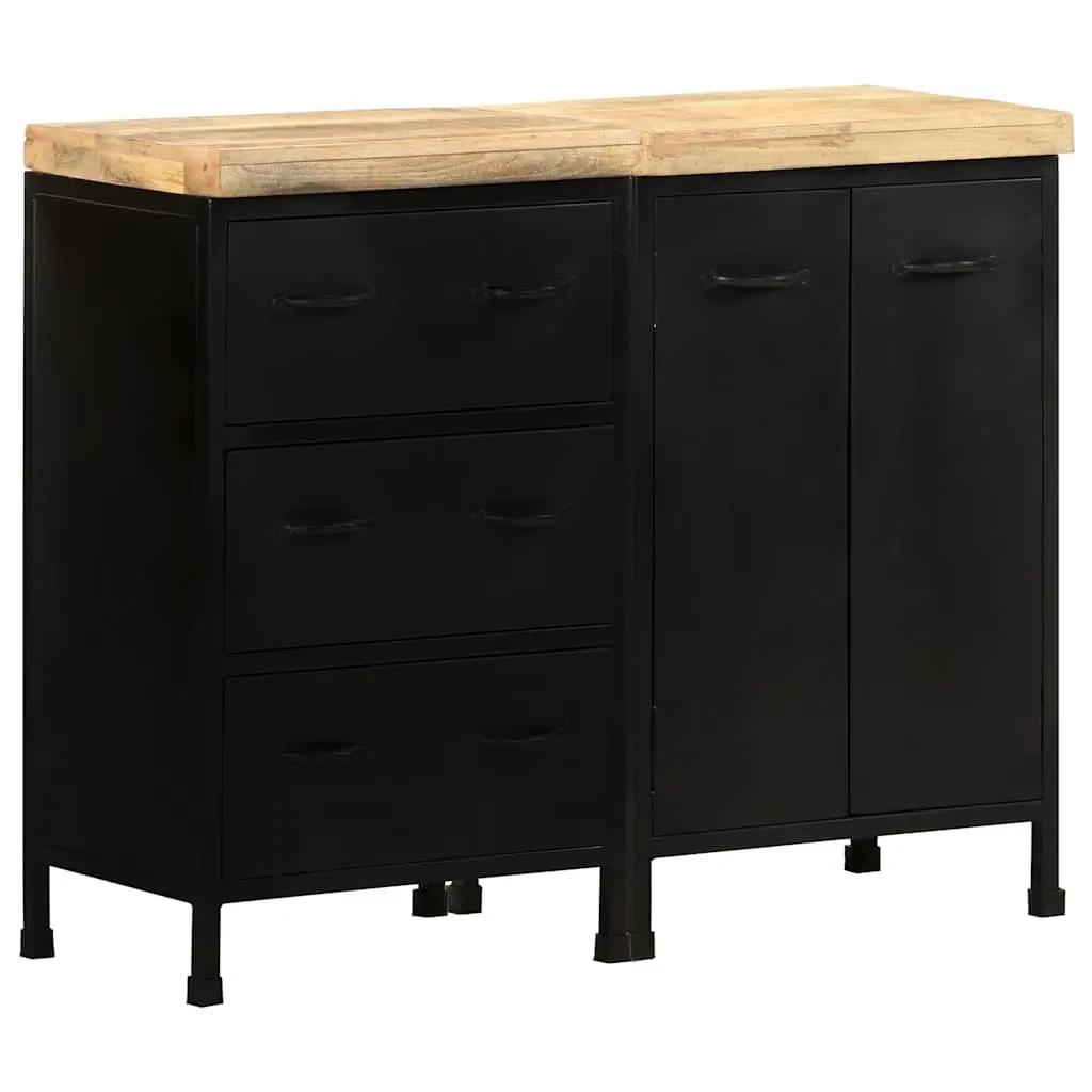 3-Drawer, 2-Door Sideboard in Rough Mango Wood