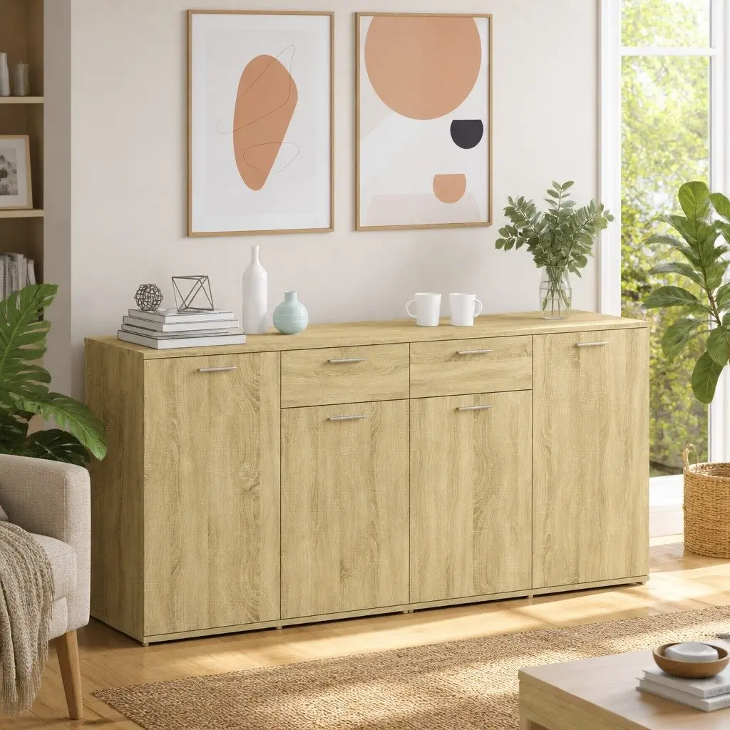 Sideboard Buffet Cabinet Storage Unit for Living Room Dining Area 160x36x75 cm Sonoma Oak