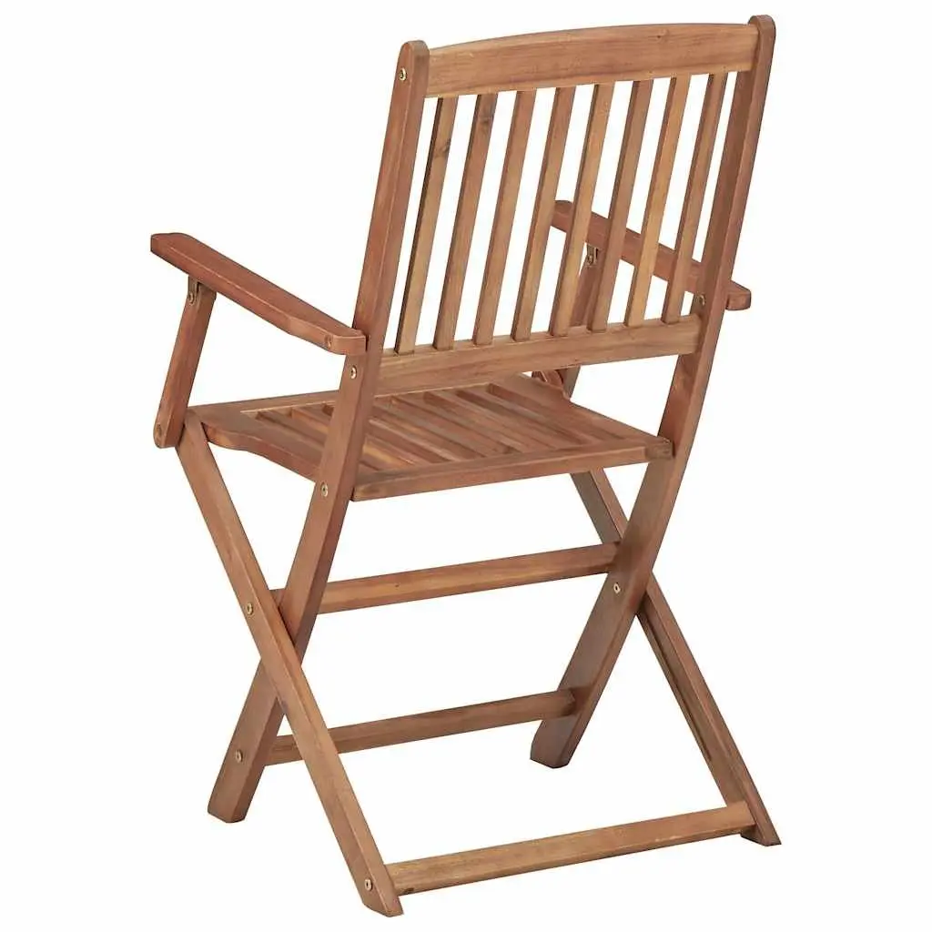 Folding Garden Chairs Set 6 Piece Outdoor Seating Solid Acacia Wood