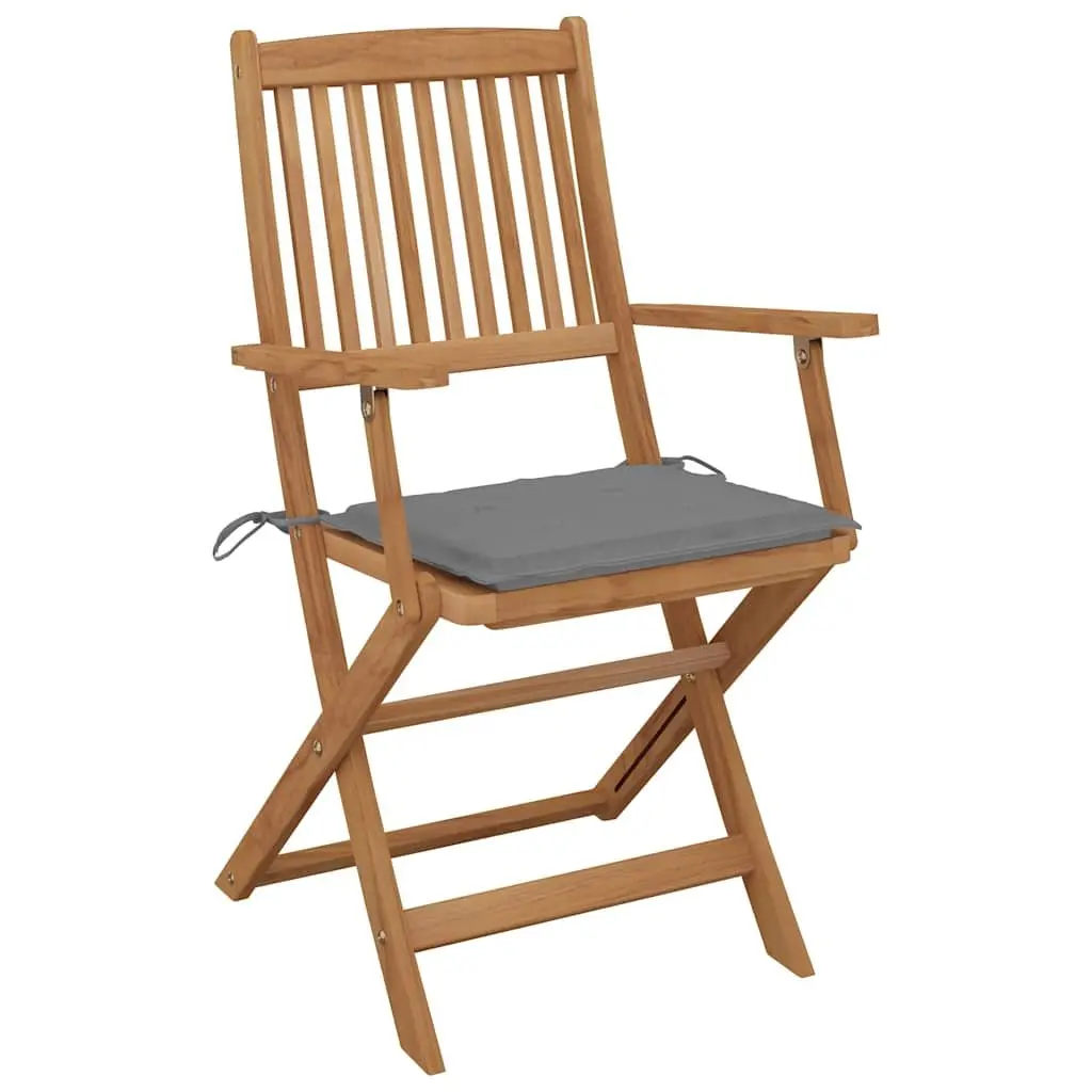 Folding Garden Chairs Outdoor Patio Seating Grey 6 Piece
