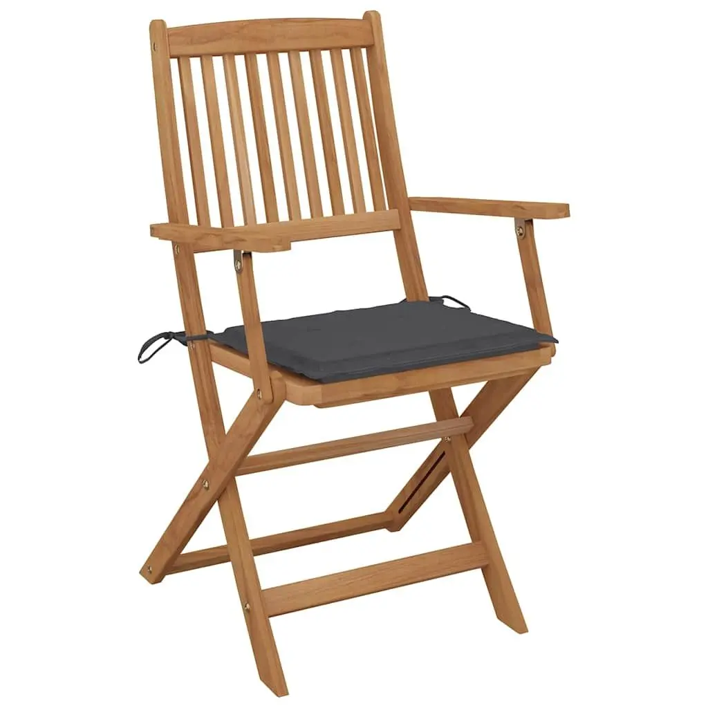 8 Folding Garden Chairs with Cushions