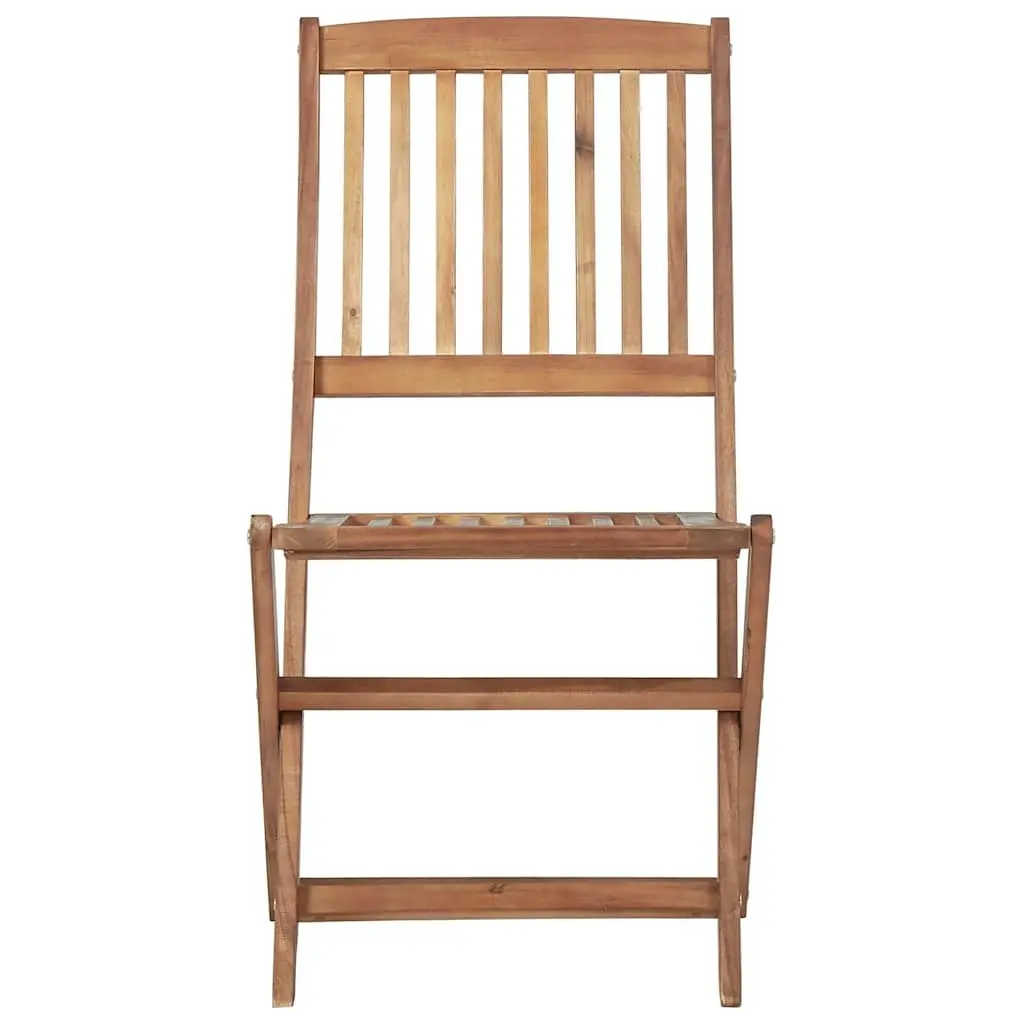 8 Piece Folding Chairs Solid Acacia Wood Anthracite Cushions Outdoor Patio Seating
