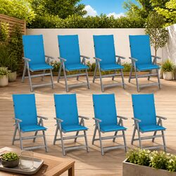 Outdoor Reclining Chair Set - 8 Pcs of Premium Materials