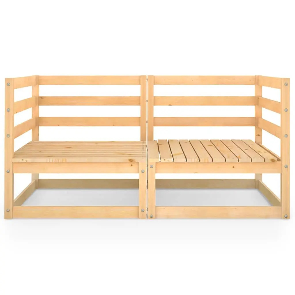 Solid Pinewood 2-Seater Sofa
