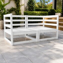 2-Seater Outdoor Sofa - Solid Pinewood Modular Design