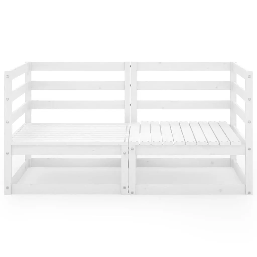 Outdoor Sofa Garden Patio Furniture 2-Seater Solid Wood White