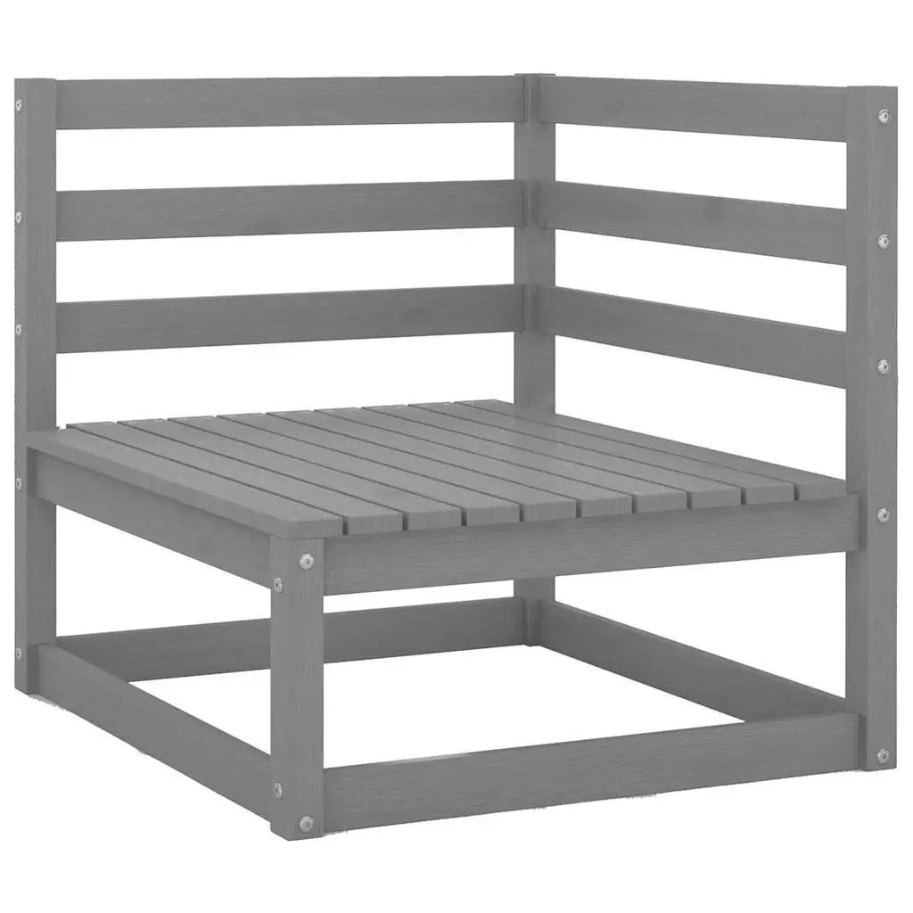 Outdoor Sofa Garden Lounge 2-Seater Solid Pinewood Grey