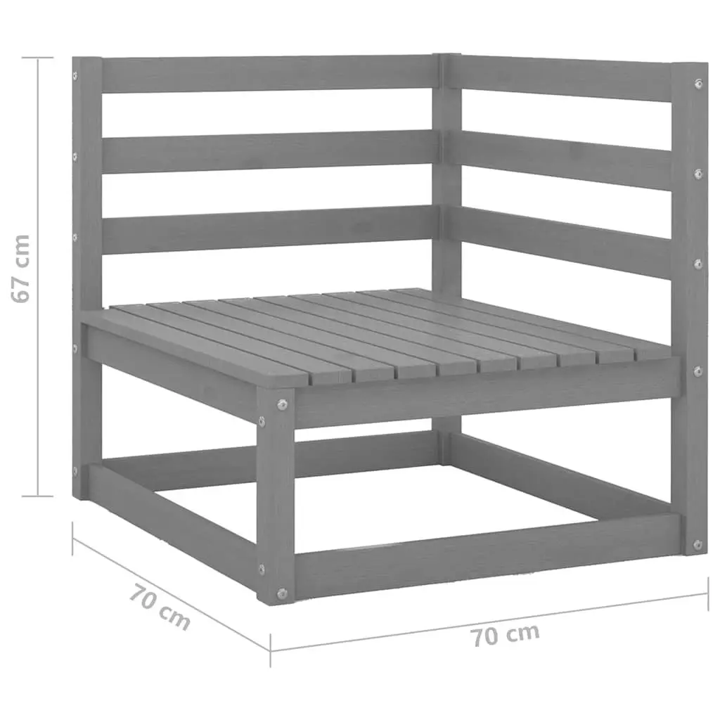 Outdoor Sofa Garden Lounge 2-Seater Solid Pinewood Grey