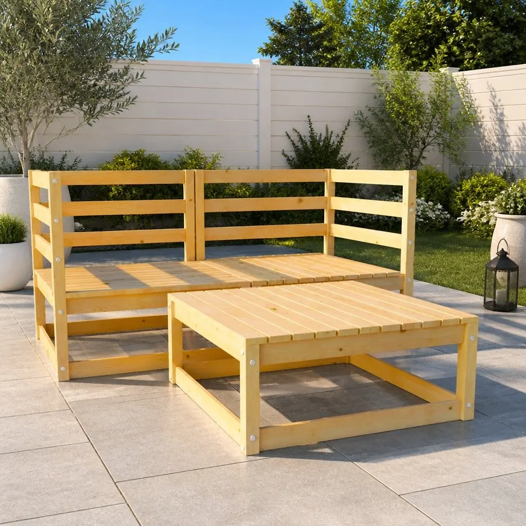 3 Piece Modular Lounge Set for Outdoors