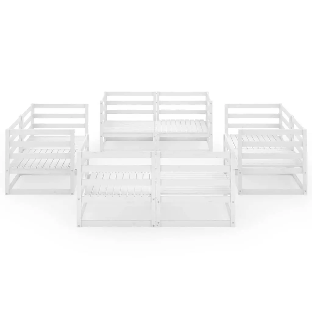 Garden Lounge Set 8 Piece Outdoor Furniture White Modular Seating Patio