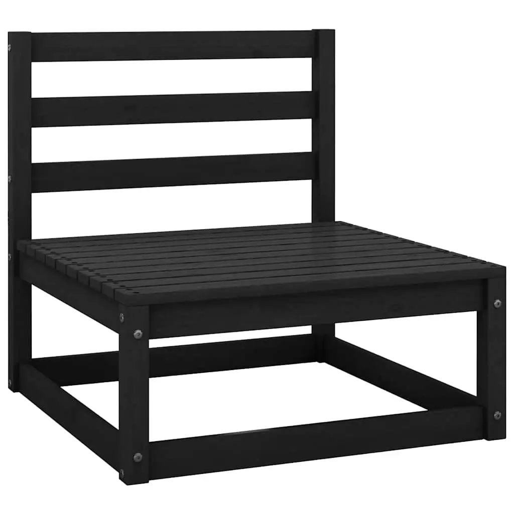 7 Piece Outdoor Lounge Set Made from Solid Black Pinewood