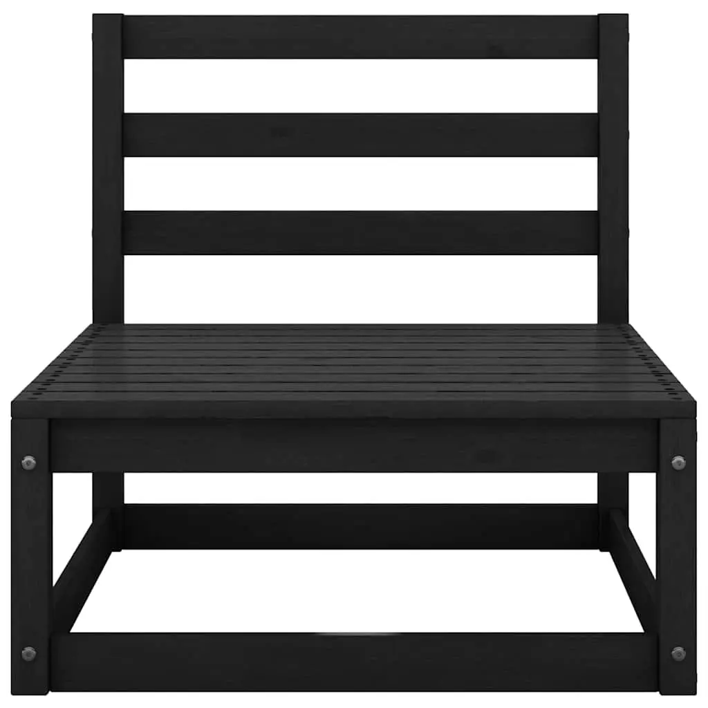 7 Piece Outdoor Lounge Set Made from Solid Black Pinewood