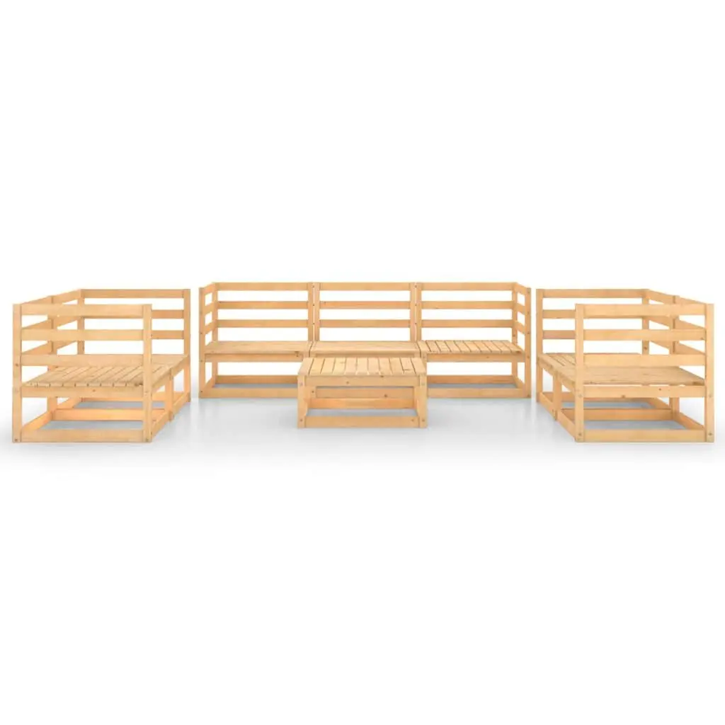 8 Piece Garden Lounge Set Outdoor Furniture Solid Wood Brown Modular Patio