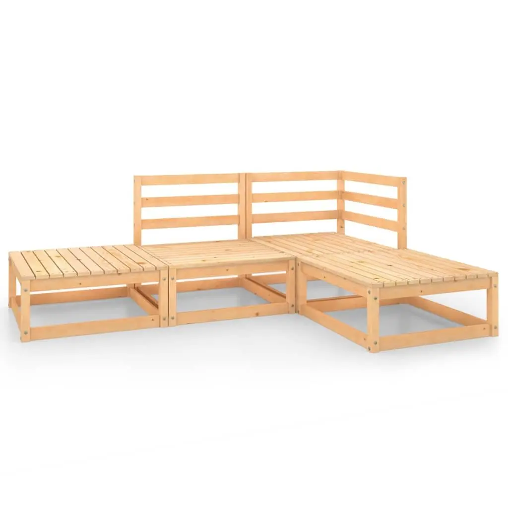 Modular Lounge Set for Garden Outdoor Use 4 Piece Brown