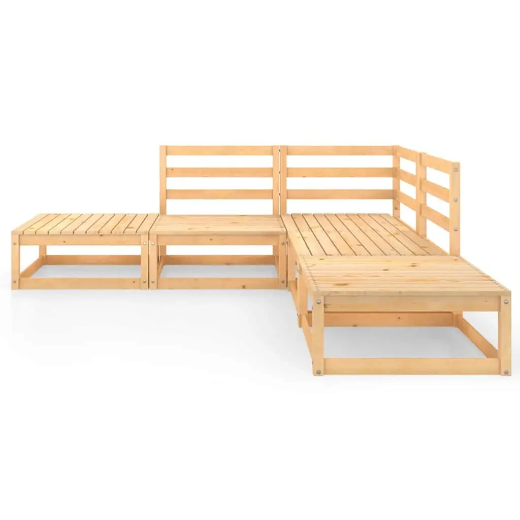 5 Piece Garden Lounge Set Outdoor Furniture Modular Brown