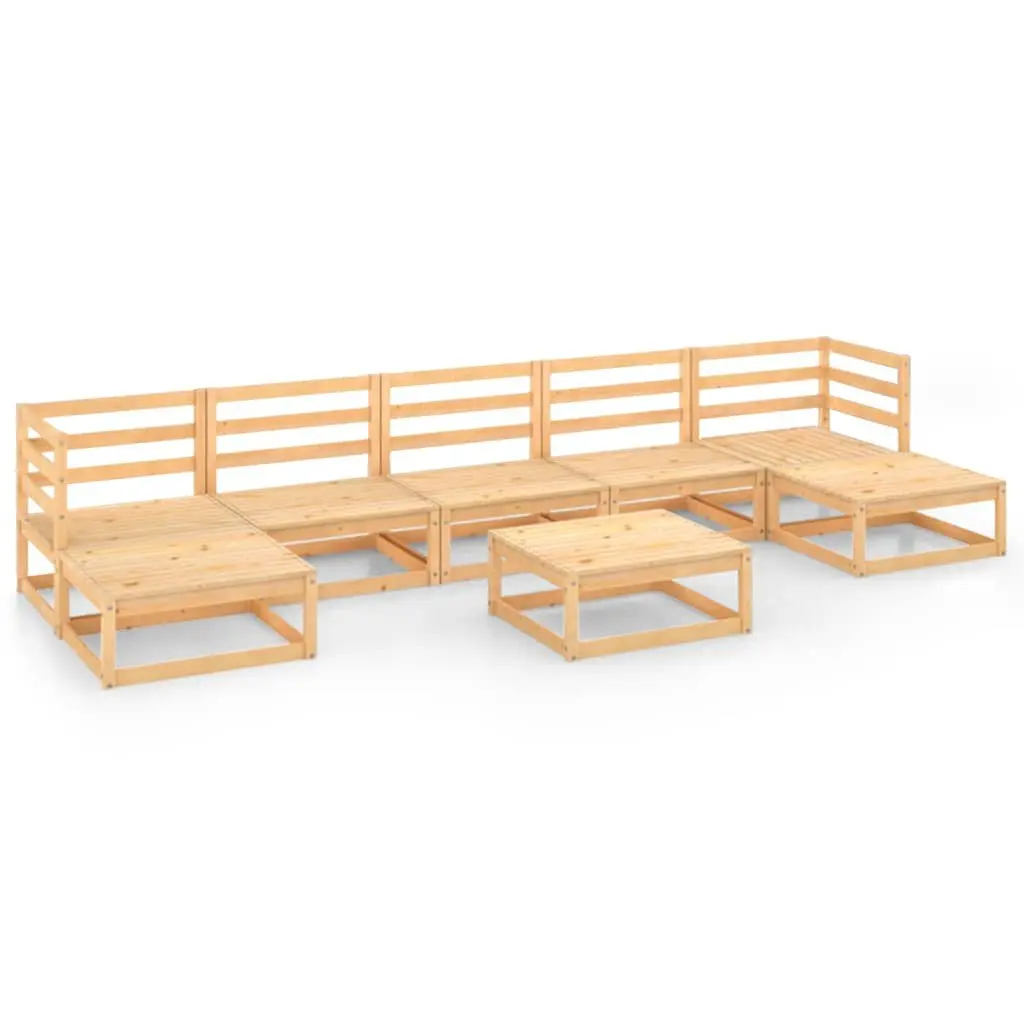 8 Piece Modular Garden Lounge Set Outdoor Furniture Brown Pinewood
