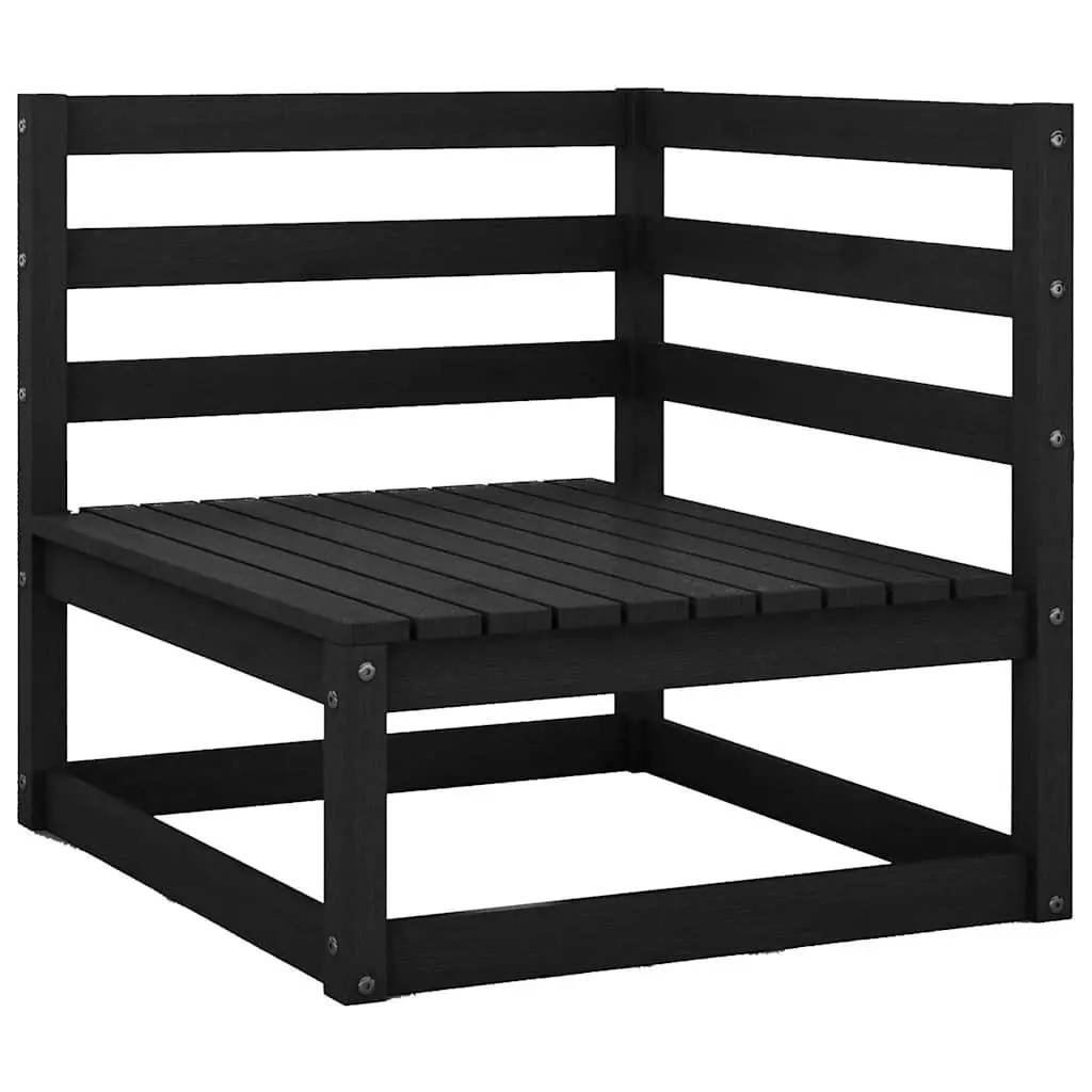 Garden Lounge Set 8 Piece Outdoor Furniture with Cushions Solid Wood Black