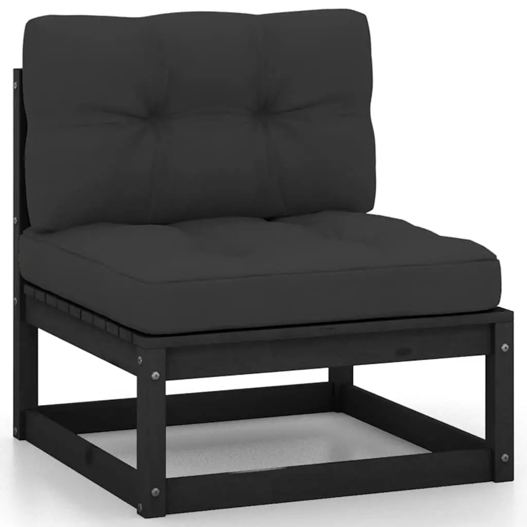 4-Seater Garden Sofa with Cushions Outdoor Patio Couch Pine Wood Backyard Seat