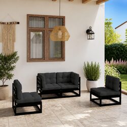 Specifications of 4-Piece Outdoor Lounge Set in Black