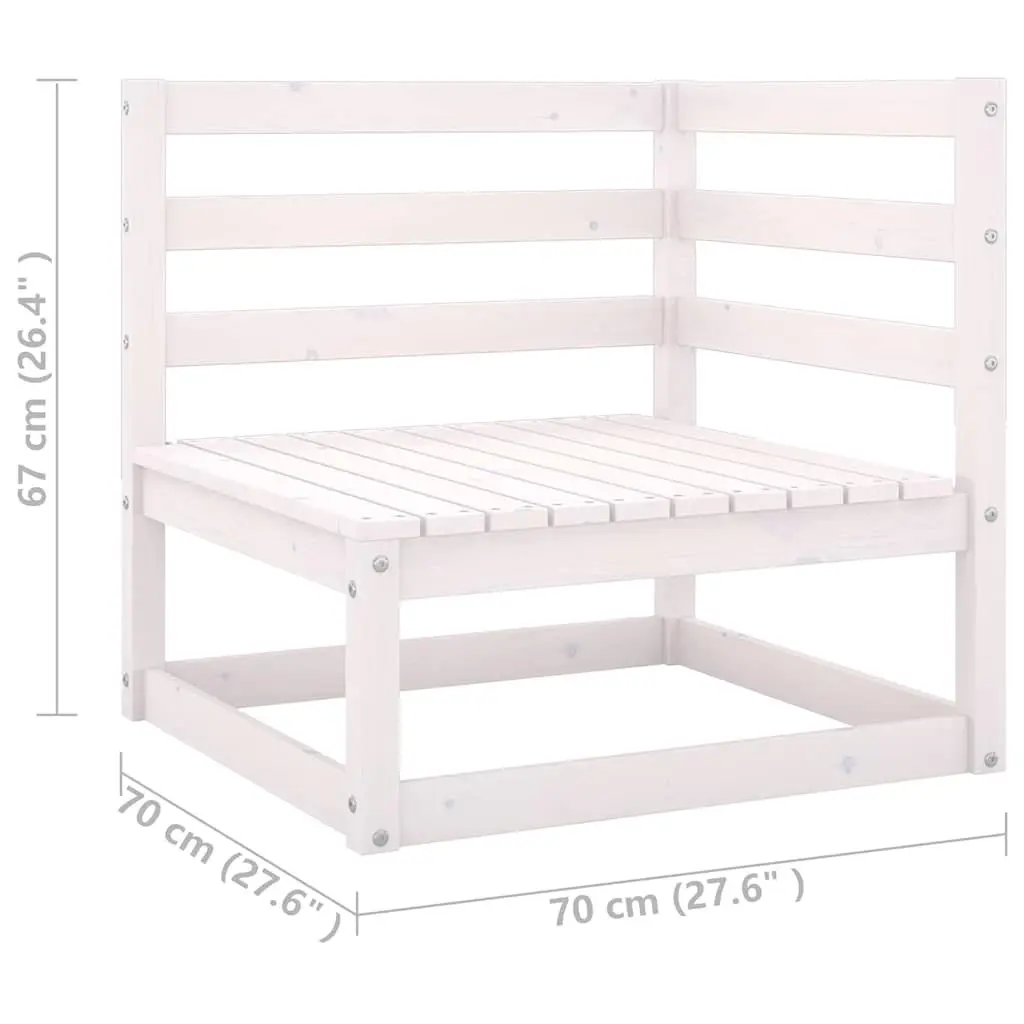 Garden Lounge Set Outdoor Furniture Modular White 6 Piece