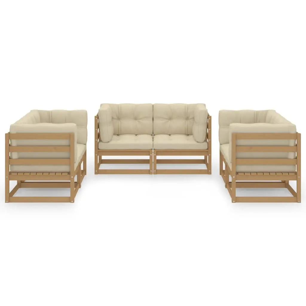 Garden Lounge Set Outdoor Furniture 6 Piece Brown Modular