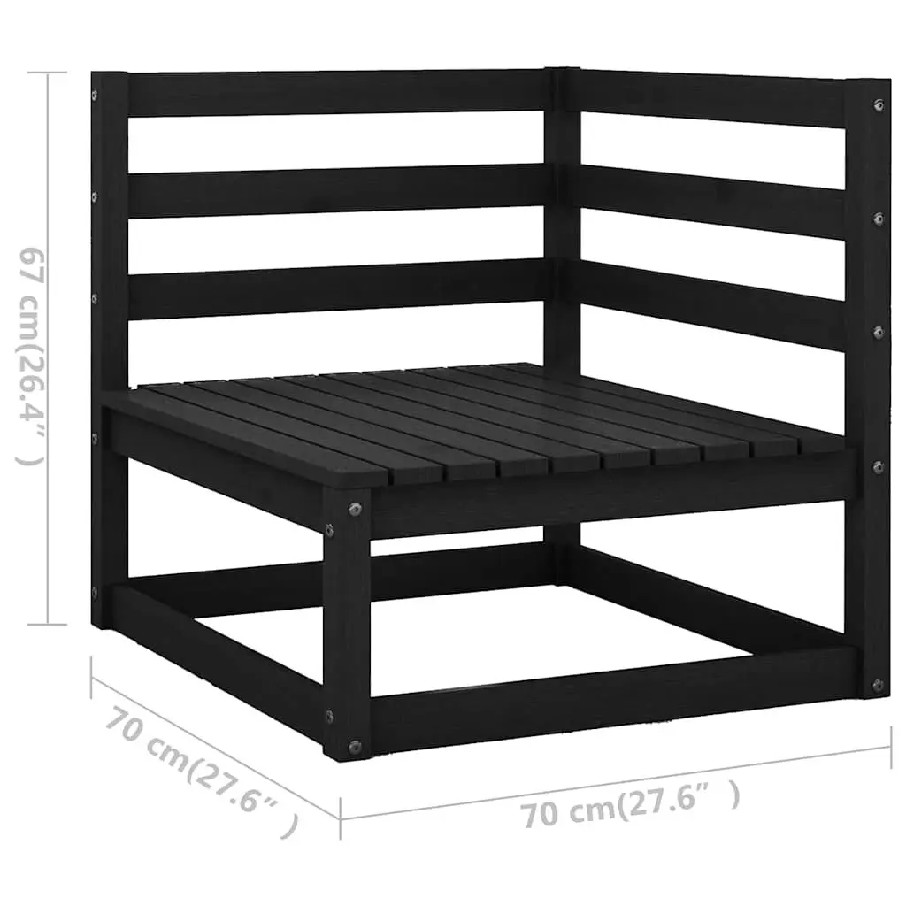 Garden Lounge Set Outdoor Furniture 5 Piece Black Solid Pinewood