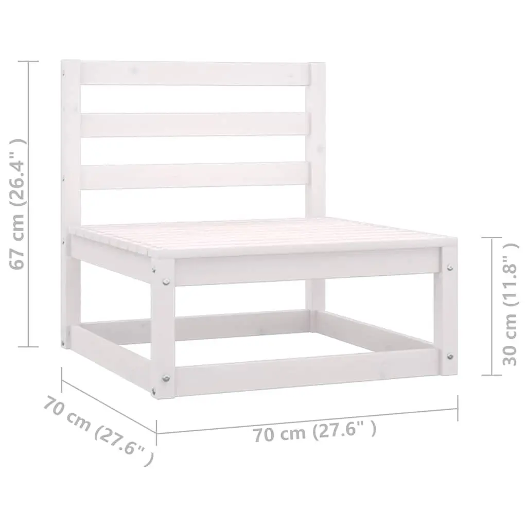 Garden Lounge Set 5 Piece Outdoor Furniture with Cushions White Pinewood