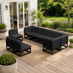 Specifications of 9 Piece Modular Garden Lounge Set - Black