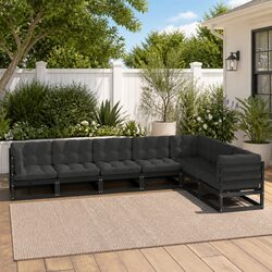 Detailed Specs of 7 Piece Black Garden Lounge Set