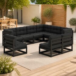 Specifications of 9 Piece Pinewood Garden Lounge Set