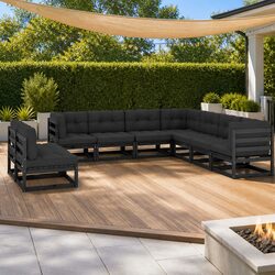 Specifications for 9 Piece Black Garden Lounge Set