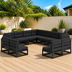 Specifications of the 11-Piece Garden Lounge Set in Black