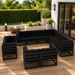 Specifications of 11 Piece Garden Lounge Set in Black