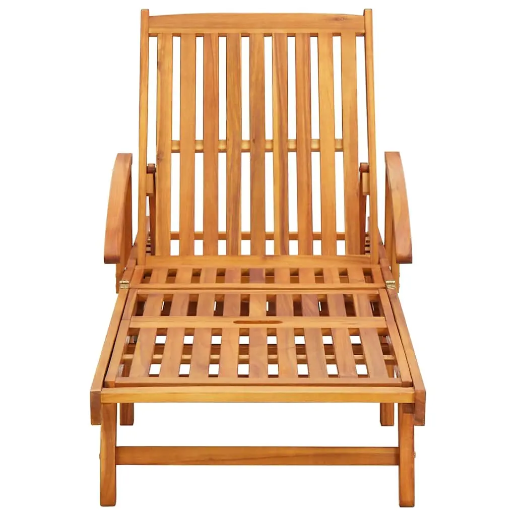 2 pcs Solid Wood Acacia Sun Loungers