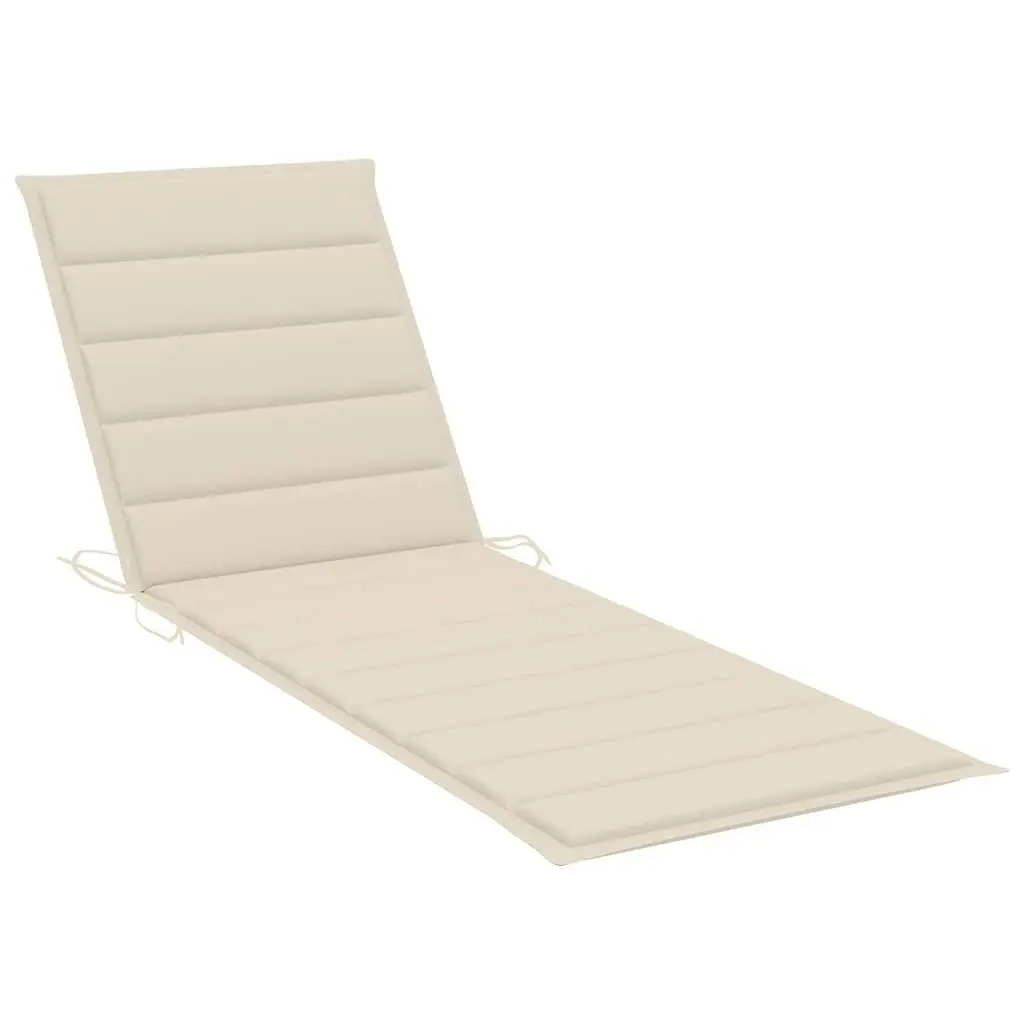 2 Solid Wood Sun Loungers with Cushions