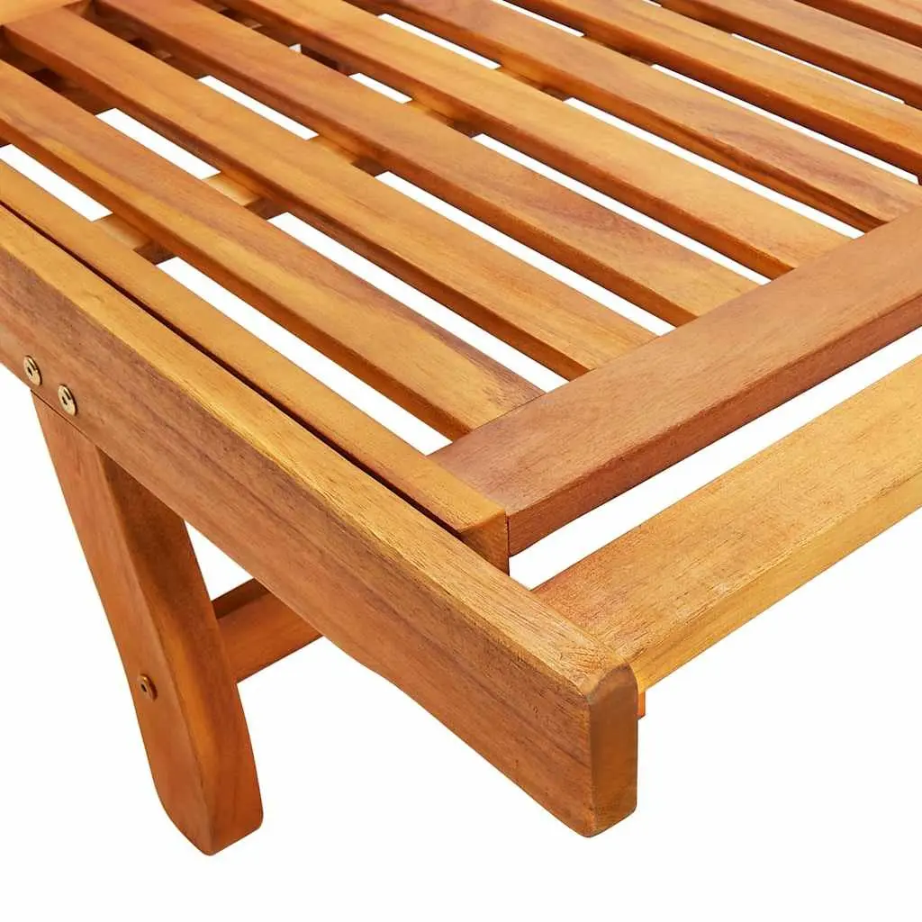 2 Solid Wood Sun Loungers with Cushions