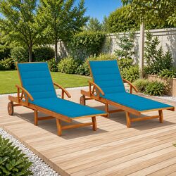 Weather-Resistant 2-Piece Sun Lounger Set with Cushions