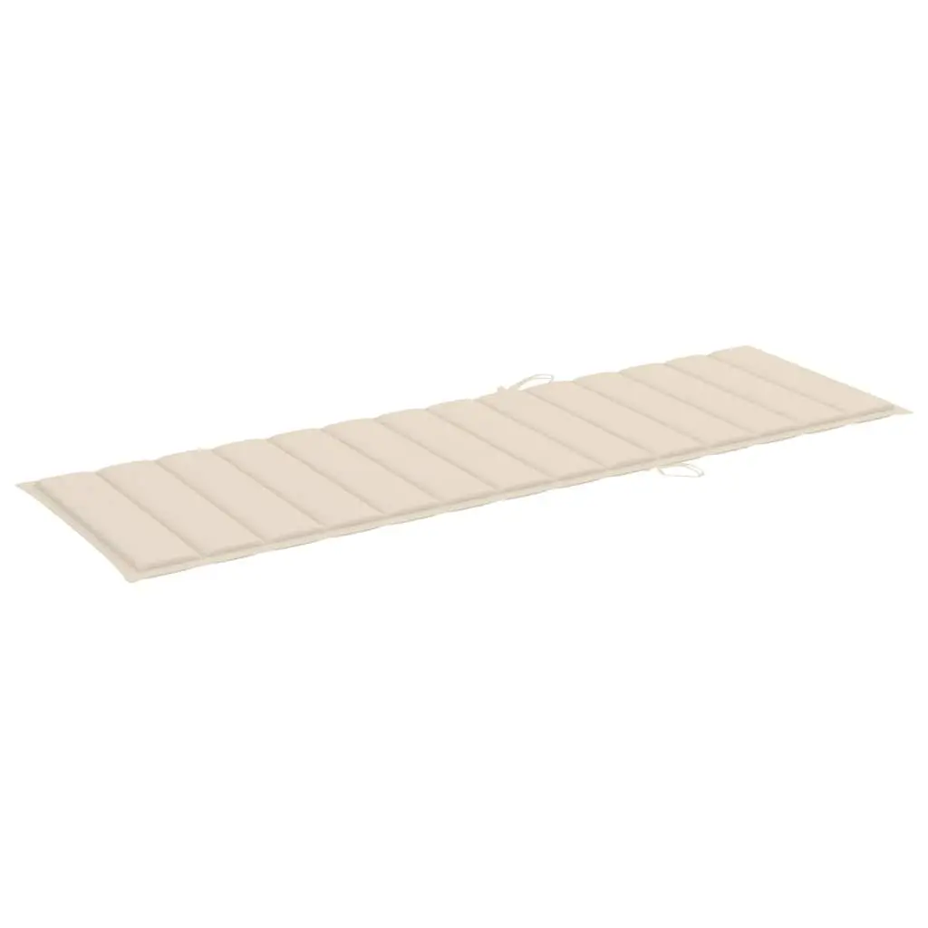 Sun Lounger Set with Cream Cushions and Acacia Table