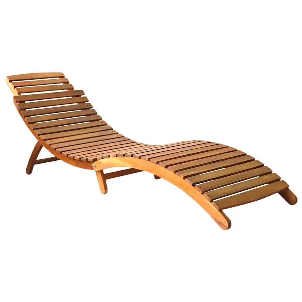 Wooden Sun Loungers Set of 2 Outdoor Patio Chairs with Cushions