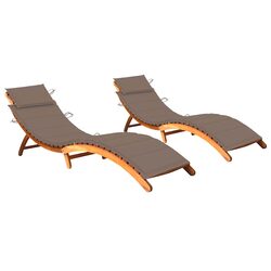 Specifications of 2 Folding Sun Loungers with Cushions