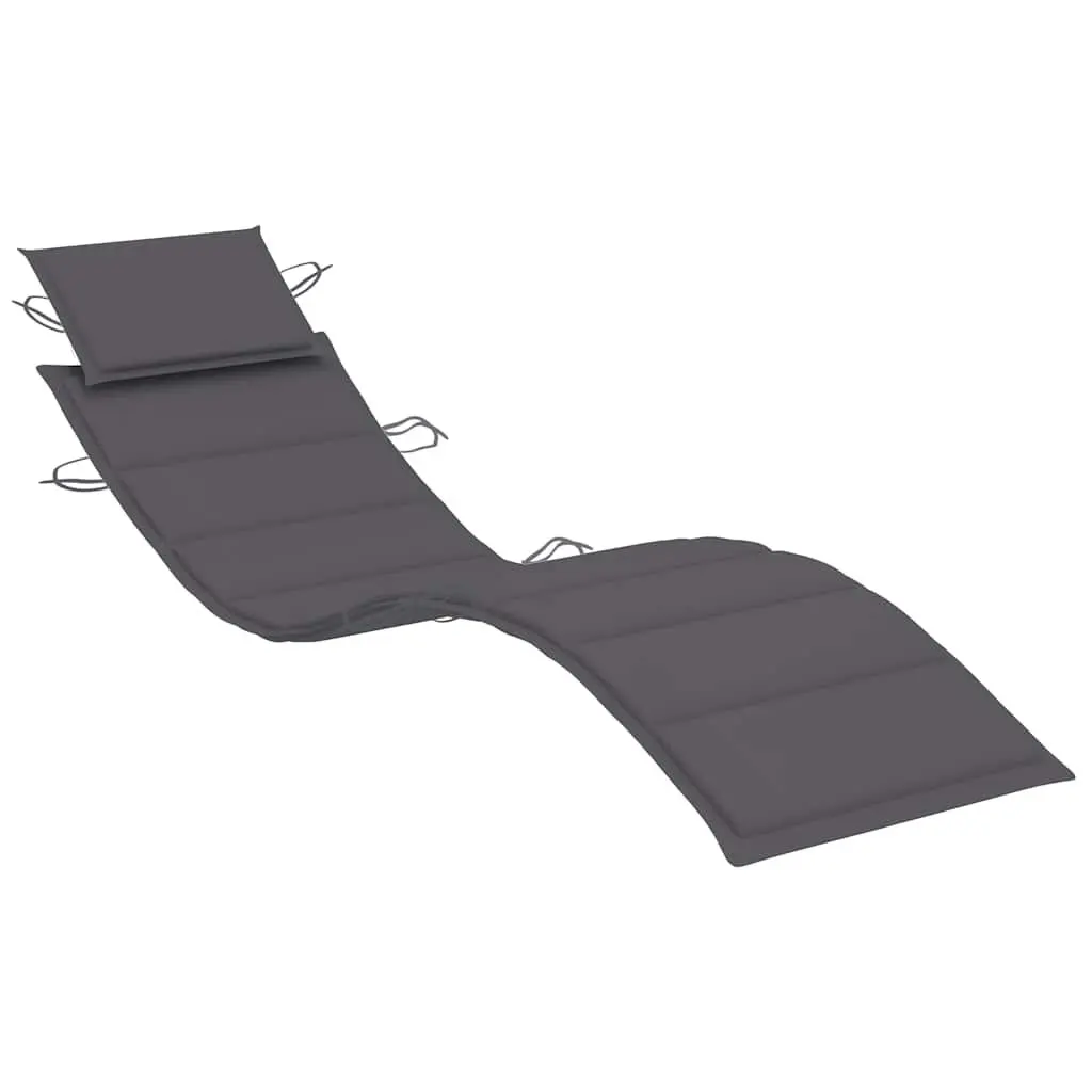 Sun Loungers Set 2 Piece Outdoor Garden Cushions Solid Wood Acacia