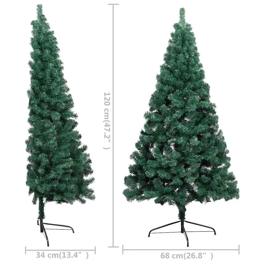 120cm Green Pre-lit Half Christmas Tree