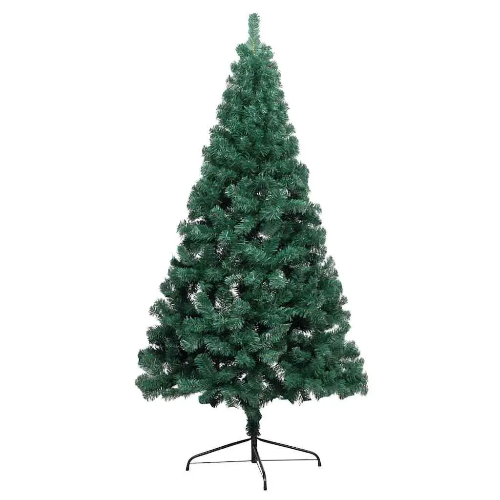 Artificial Half Christmas Tree for Seasonal Decoration 240cm Pre-lit LED Green PVC