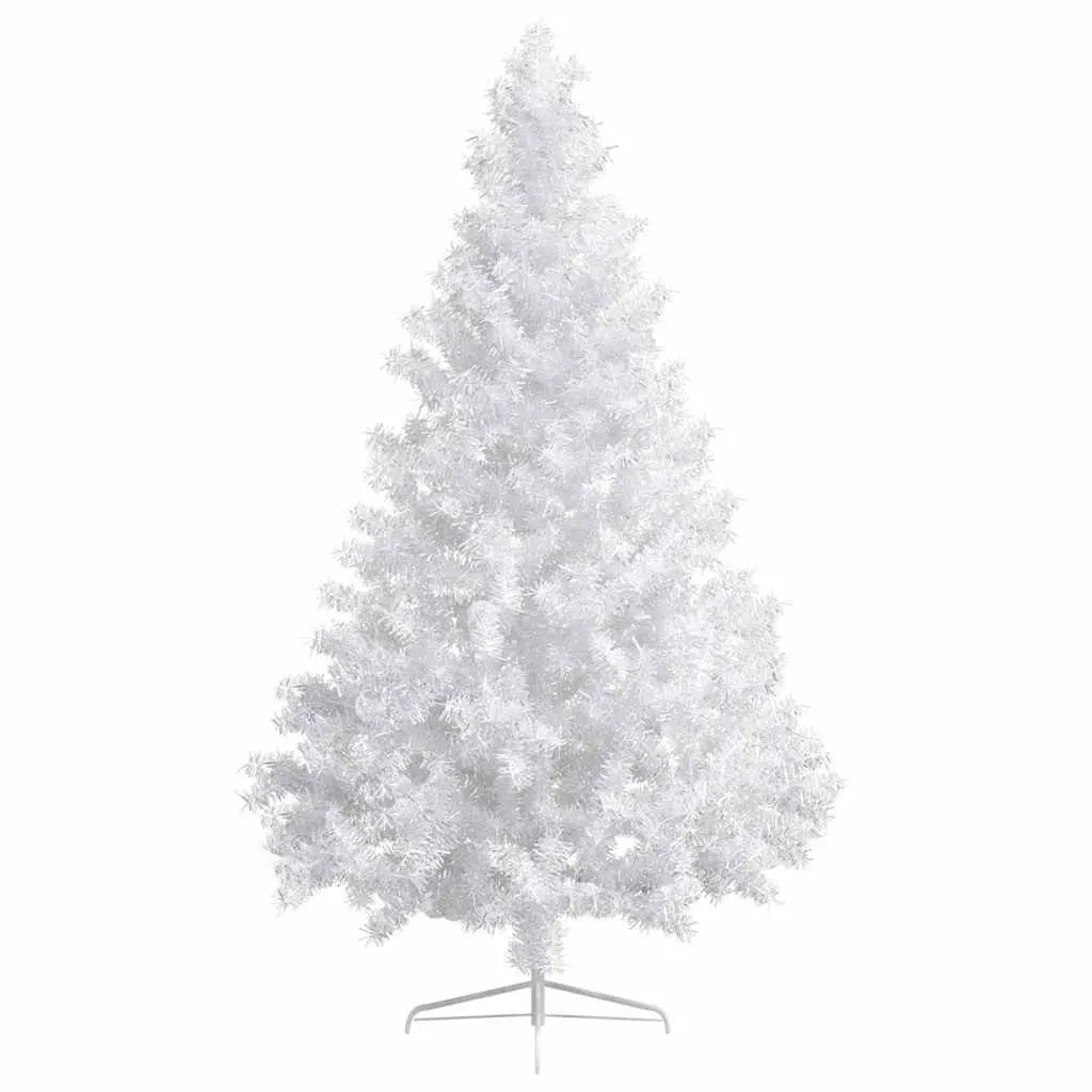 Artificial Half Christmas Tree for Wall Decoration 180cm White Pre-lit LED