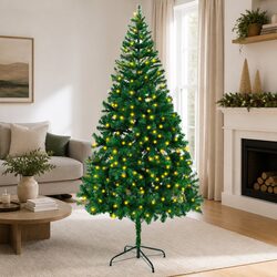 210cm Pre-lit Green Christmas Tree with Energy-efficient LED