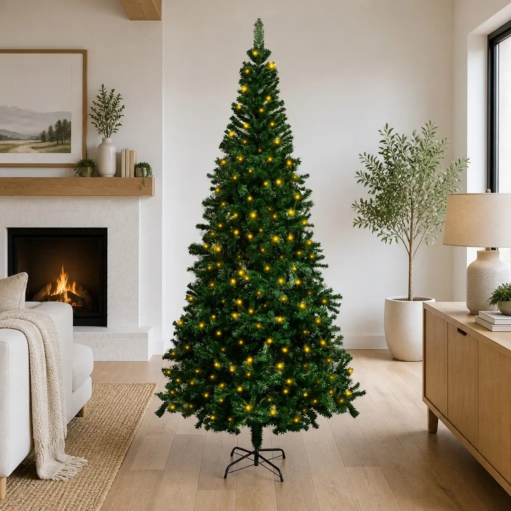 Artificial Pre-lit Christmas Tree for Home 240cm Green