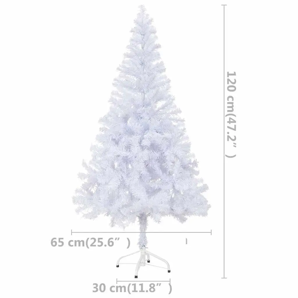 Artificial Christmas Tree Indoor 120cm White Pre-lit with LED Lights